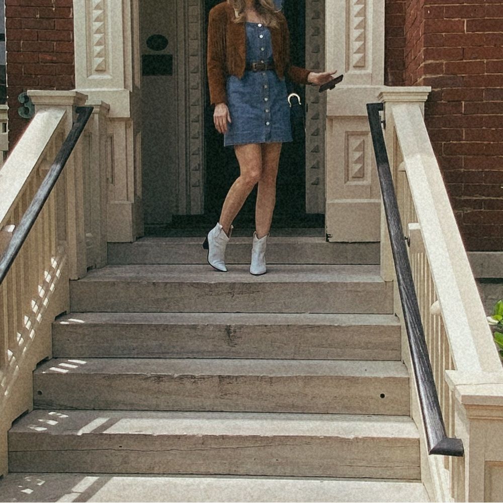 Michael Kors Jean denim mini dress button front dress 4 - Picture 3 of 8